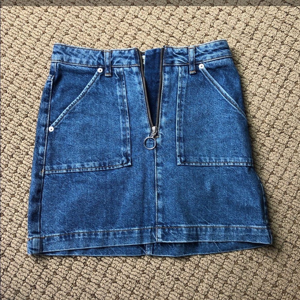Top shop utility denim skirt